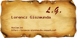 Lorencz Giszmunda névjegykártya
